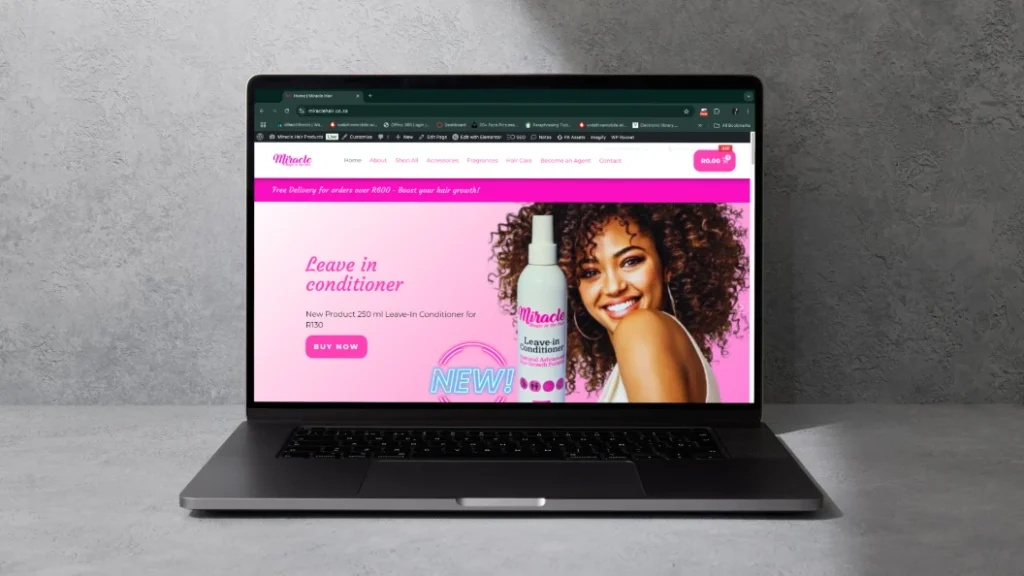miracle hair website design mobile